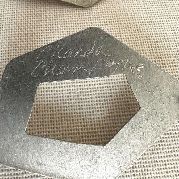 Chandra Champagne silver tone geometric statement earrings - Picture 4 of 9